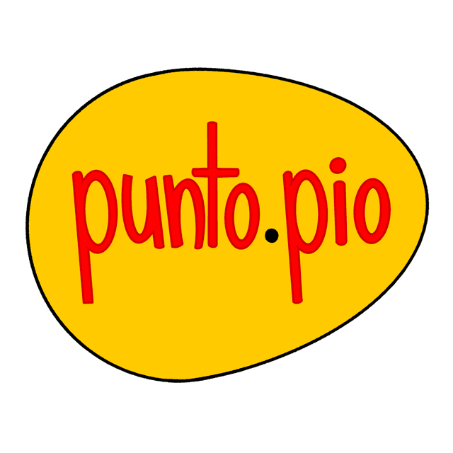 Punto Pio logo — yellow oval badge with outlined text
